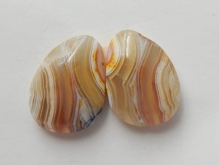 Natural Crazy Lace Agate cabochons Paired 15x11x4mm, 2.8g Online