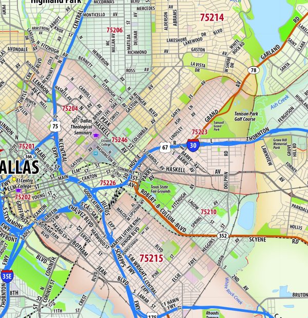 Dallas County Zip Code Map For Sale