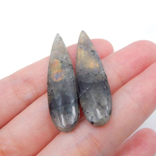 Natural Labradorite Earring Beads 43x10x5mm, 8.5g For Cheap