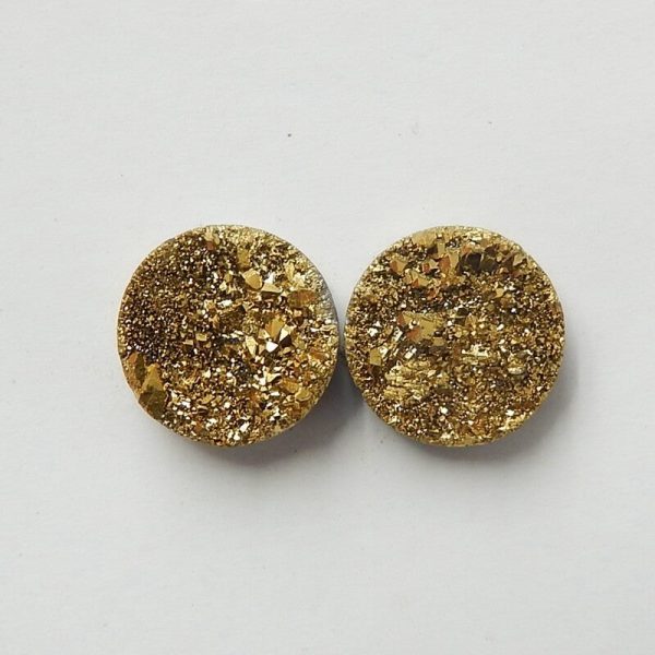 Natural Raw Crystal Cabochons Paired 10x10x4mm, 1.4g Discount