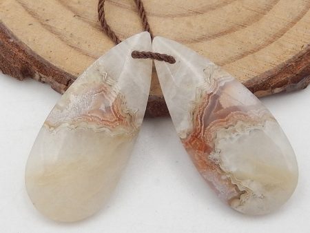 Natural Crazy Lace Agate Earring Beads 28x12x4mm, 4.3g For Cheap