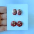 2 Pairs Natural Red River Jasper Cabochons 15x5mm, 15x12x4mm, 7.8g For Discount