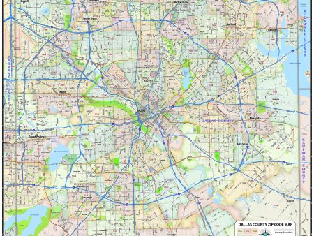 Dallas County Zip Code Map For Sale