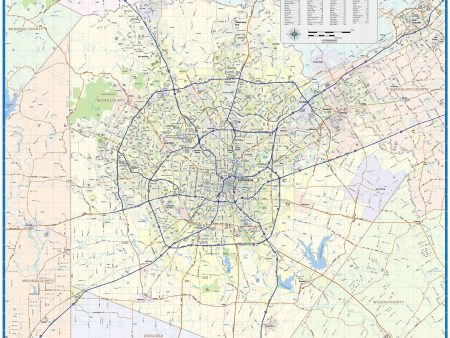 Greater San Antonio Metro Area Wall Map Supply