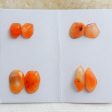 4 Pairs Red Agate Cabochons 9x7x3mm, 13x9x3mm, 4g Online Hot Sale