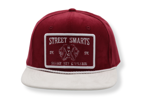 Burgundy Corduroy Hat with Suede Brim- Street Smarts Sale