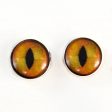 Creamy Orange Realistic Cat Sew-On Button Glass Eyes Discount