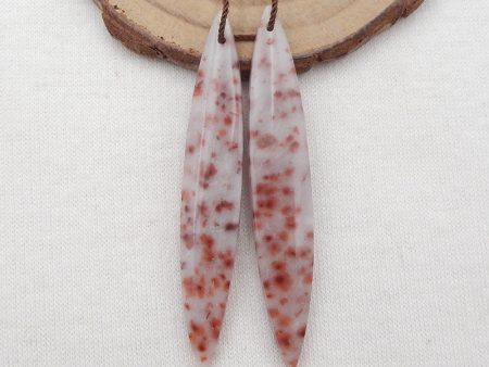 Natural Red Dalmatian Jasper Earring Beads 55x9x5mm, 6.9g Online Sale