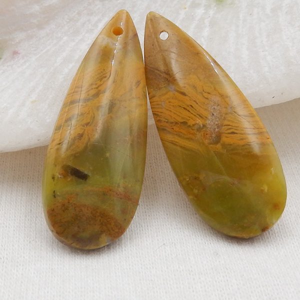 Natural Yellow Opal Earring Beads 31x11x5mm, 3.7g Hot on Sale