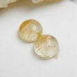 Natural Gold Rutilated Quartz Cabochons Paired 8x4mm, 1.3g Cheap