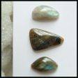 3 PCS Natural Labradorite Cabochons 28x18x5mm, 22x13x6mm, 8.7g Supply