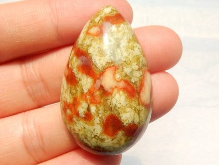 Natural Serpentine Cabochon 40x25x10mm, 12.6g Discount