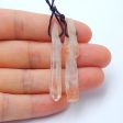 2 PCS Natural Red Quartz Pendant Beads 44x8x5mm, 41x5x4mm, 3.3g Online Hot Sale