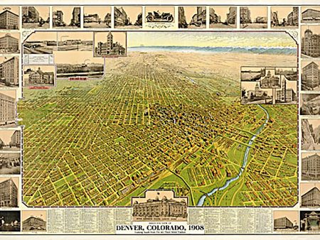 Bird s eye view of Denver Colorado, 1908 Cheap