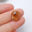 Natural Gold Rutilated Quartz Cabochon 13x14x6mm, 1.6g Fashion