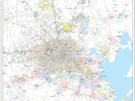 Houston Metro Area Major Arterial Wall Map by True North Publishing Cheap