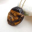 Natural Tiger s Eye Jasper Carved tiger Pendant Bead 45x45x12mm, 37.2g Hot on Sale