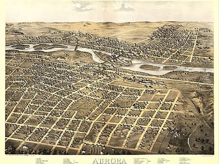 Aurora, Illinois by A. Ruger, 1867 For Sale