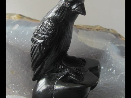 Natural Black Agate Carved bird 38x27x60mm, 29.3g Sale