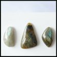 3 PCS Natural Labradorite Cabochons 28x18x5mm, 22x13x6mm, 8.7g Supply