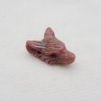 Natural Rhodonite Carved wolf head Pendant Bead 17x23x9mm, 5.5g Supply