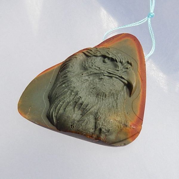 Natural Red Creek Jasper Carved eagle Pendant Bead 63x46x8mm, 29.5g Discount