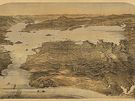 Bird s eye view of San Francisco by George H Goddard, 1868 For Discount