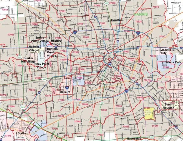 Houston - Harris County Major Arterial Wall Map by True North Publishing Sale