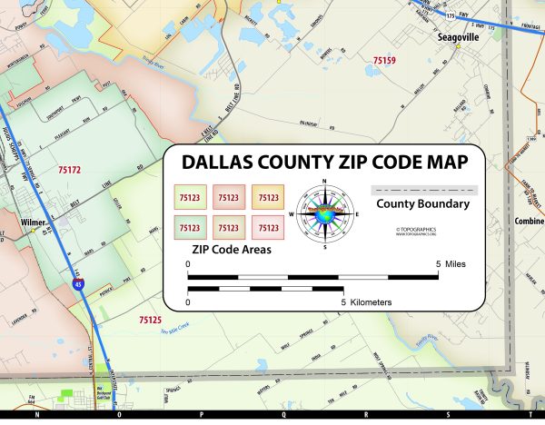 Dallas County Zip Code Map For Sale