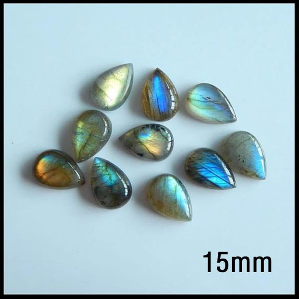 10mm-15mm Teardrop Flatback Labradorite Cabochon, 10mm 12mm 13mm 15mm on Sale