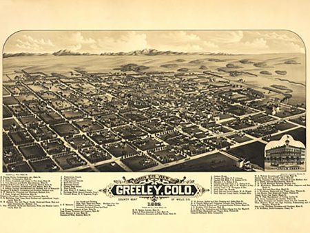 Bird s eye view of Greeley Colorado, 1882 Cheap