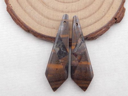 Inntarsia Of Ammonite Fossil And Boulder Opal Earring Beads 38x11x5mm, 5.3g Hot on Sale