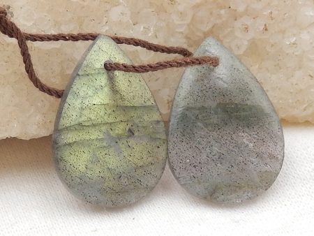 Natural Labradorite Earring Beads 21X15X3mm, 3.5g Supply