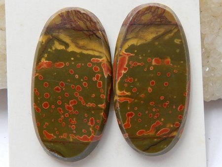 Natural Red Creek Cabochons Paired 30x15x4mm, 7.5g Fashion