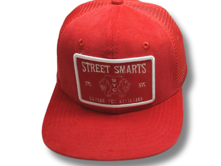 Street Smarts Corduroy Paisley Trucker Hat – Red Sale