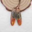 Natural Red Creek Jasper Earring Beads 37x9x4mm, 5.1g Supply