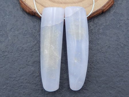 Natural Blue Lace Agate Earring Beads 44x12x9mm, 15.2g Online