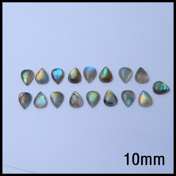 10mm-15mm Teardrop Flatback Labradorite Cabochon, 10mm 12mm 13mm 15mm on Sale