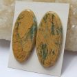 Natural Green Opal Cabochons Paired 31x15x3mm, 5.7g Discount