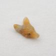 Natural Yellow Jade Carved wolf head Pendant Bead 24x17x9mm, 3.8g Supply