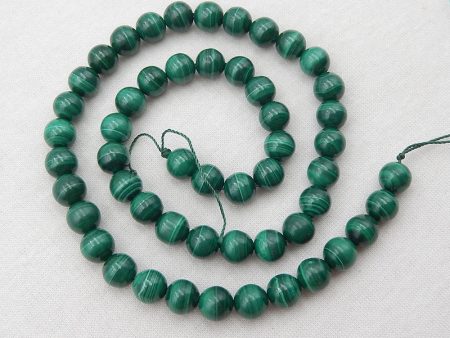 8mm Malachite Loose Round Beads For DIY Jewelry Making, 1 Strand, 40cm For Discount