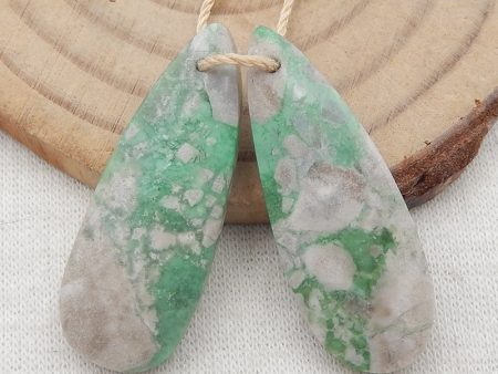 Natural Variscite Earring Beads 30x12x5mm, 4.4g For Sale