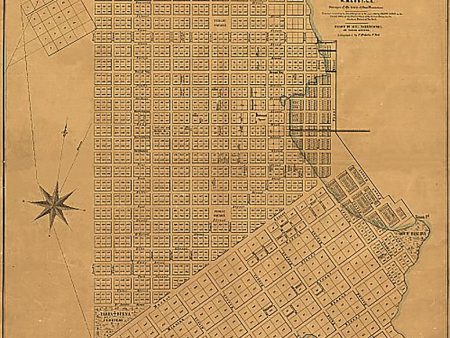 Official map of San Francisco by Alex Zakrzewski, 1849 on Sale