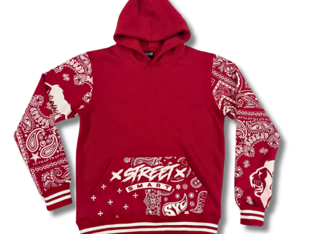 PAISLEY HOODIE- RED Supply