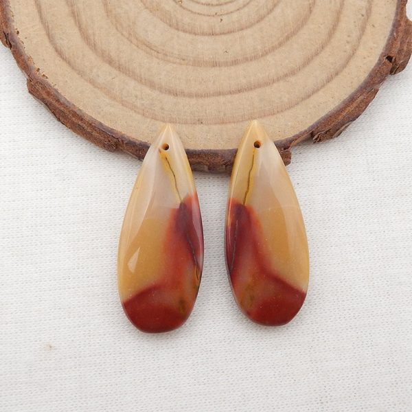 Natural Mookaite Jasper Earring Beads 30x12x5mm, 5.4g Online