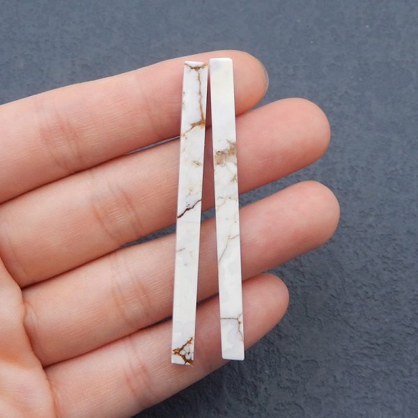 Natural Howlite Long Earring Beads 56x4mm, 5.6g Fashion