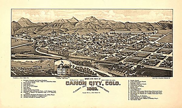 Bird s eye view of Canon City Colorado, 1882 Discount