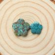 2 PCS Natural Turquoise Cabochons Paired 14x5mm, 10x2mm, 1.9g Discount