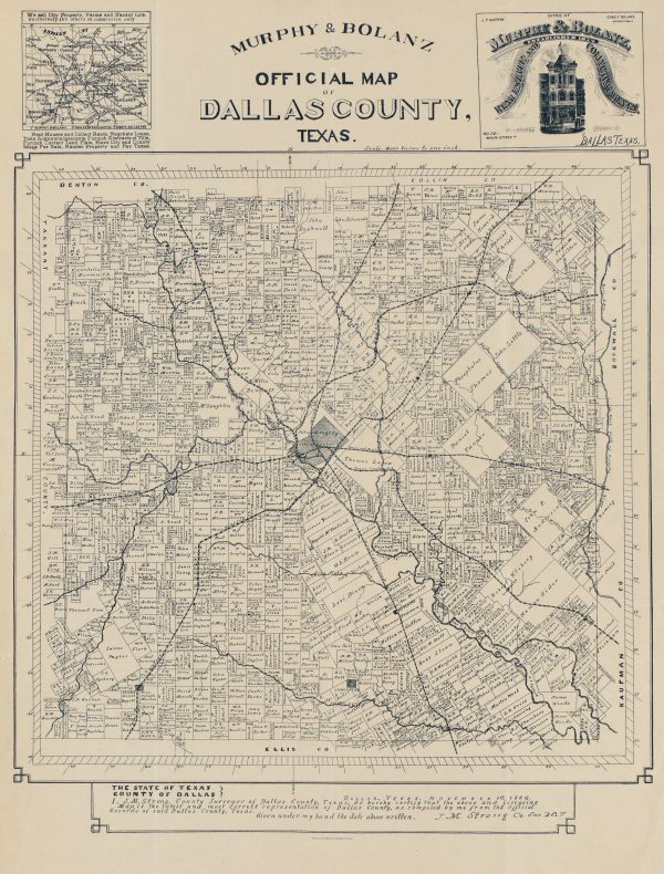 Official map of Dallas County 1886 by Murphy & Bolanz Hot on Sale