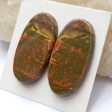 Natural Red Creek Cabochons Paired 30x15x4mm, 7.5g Fashion